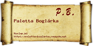 Paletta Boglárka névjegykártya